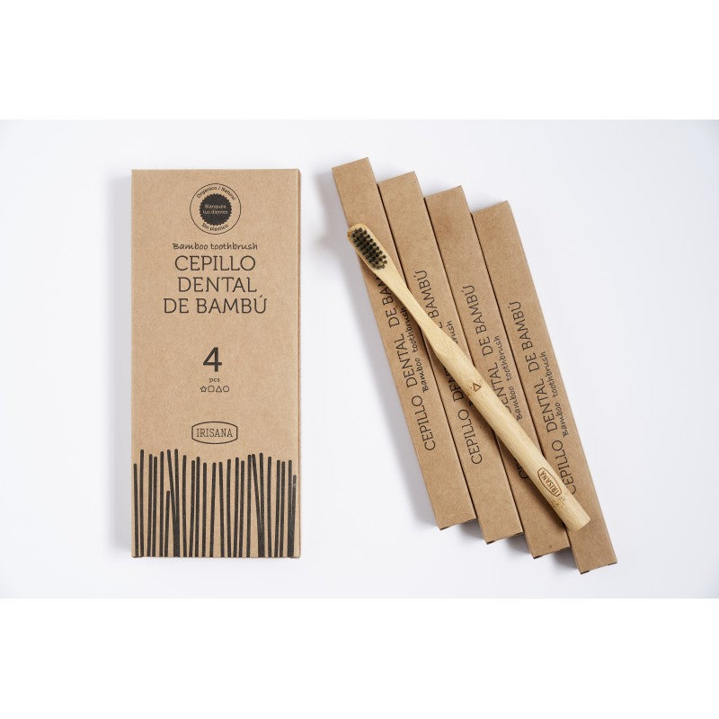Cepillo dental de Bambú con carbón activo (4 unds.)