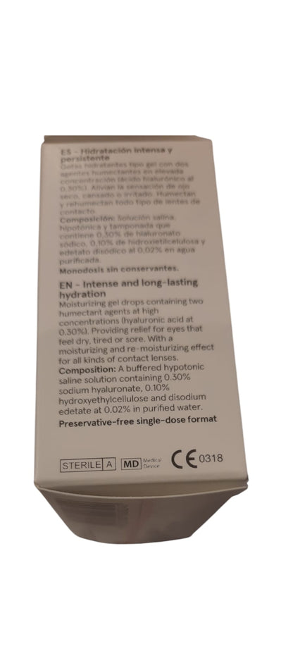 ACUAISS DUAL GEL EN MONODOSIS 20 x 0.35 para el alivio de la sequedad ocular moderada y severa. Aclaran tus ojos al instante con larga duración