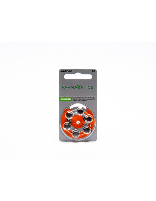 PILAS  13 COLOR NARANJA.  Oferta especial pack ahorro: 10 packs, (60 pilas). Duración hasta cinco años