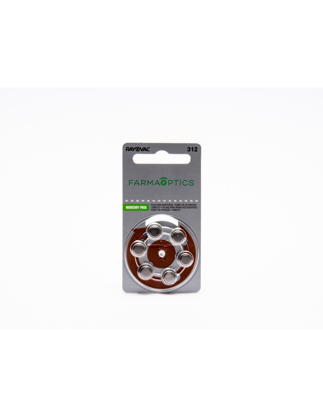 PILAS  312 COLOR MARRON. Oferta especial  pack ahorro 10 packs, (60 pilas). Duración hasta cinco años