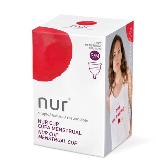 COPA MENSTRUAL NUR CUP. Tallas S (pequeña)  Media y Grande (L)